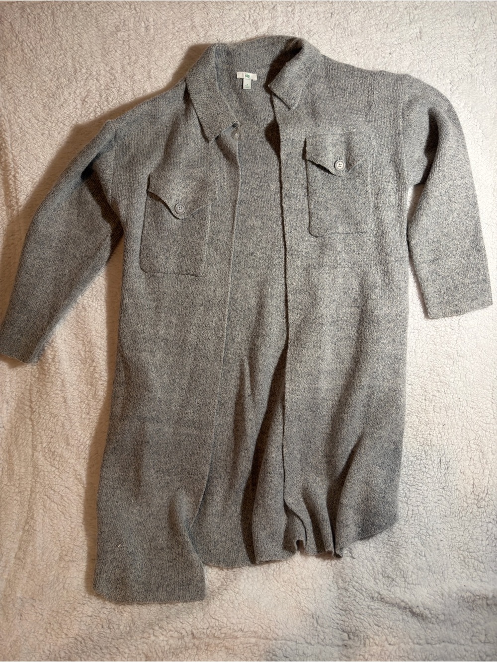 dip Gray Long Wool Blend Cardigan Coatigan